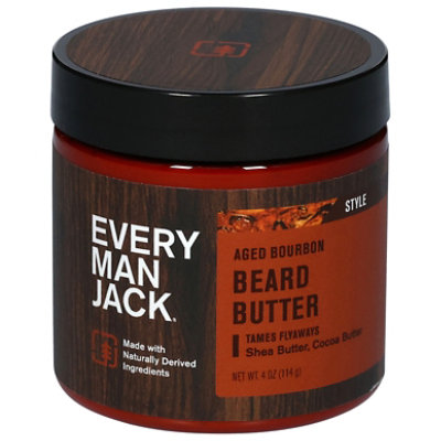Every Man Jack Aged Bourbon Hydrating Beard Scruff Softening Butter for Men - 4 Oz - Image 1