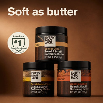 Every Man Jack Aged Bourbon Hydrating Beard Scruff Softening Butter for Men - 4 Oz - Image 3