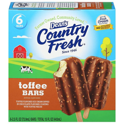 Dean's Country Fresh Ice Cream Bars Toffee 6-2.5 Fz, 6 Ct, 15 Frz - 15 FZ - Image 4