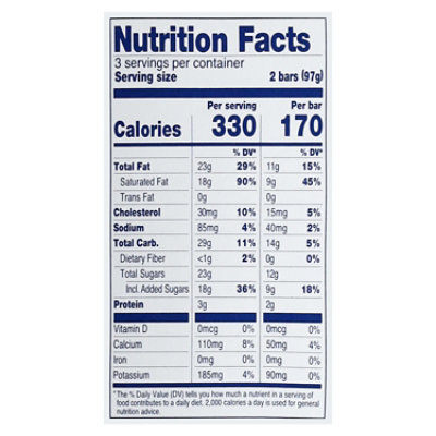 Dean's Country Fresh Ice Cream Bars Toffee 6-2.5 Fz, 6 Ct, 15 Frz - 15 FZ - Image 2