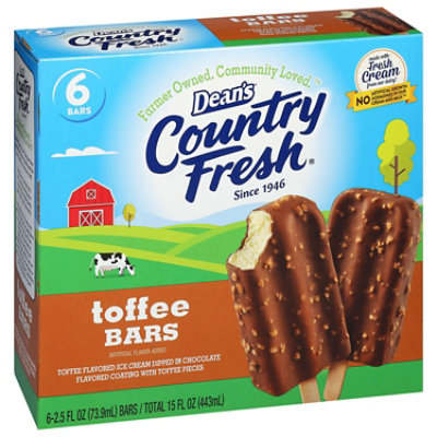 Dean's Country Fresh Ice Cream Bars Toffee 6-2.5 Fz, 6 Ct, 15 Frz - 15 FZ - Image 4