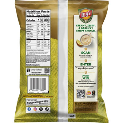 Lays Potato Chips Brazilian Style Garlic - 2.5 OZ - Image 5