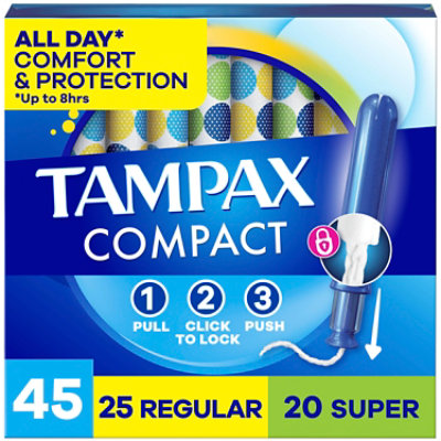 Tampax Pearl Pocket Tampons Regular Super - 45 ct - Image 1