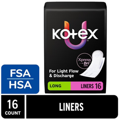 Kotex Prem Lng F/w Liner Core Sml Pk 16 - 16 ct - Image 1