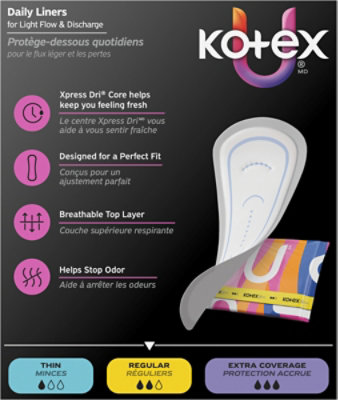 Kotex Prem Reg F/w Liner Core 1x 50 - 50 ct - Image 4