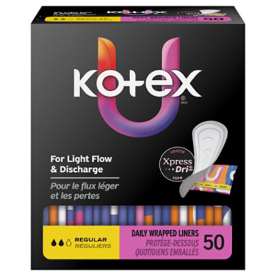 Kotex Prem Reg F/w Liner Core 1x 50 - 50 ct - Image 1