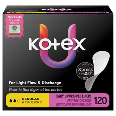 Kotex Prem Reg Flat Liner Core 2x 120 - 120 ct - Image 2