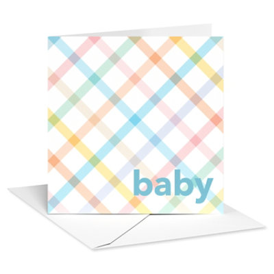 American Greetings Pastel Plaid Baby Shower Mini Gift Enclosure - Each - Image 1