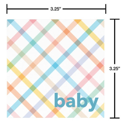 American Greetings Pastel Plaid Baby Shower Mini Gift Enclosure - Each - Image 2