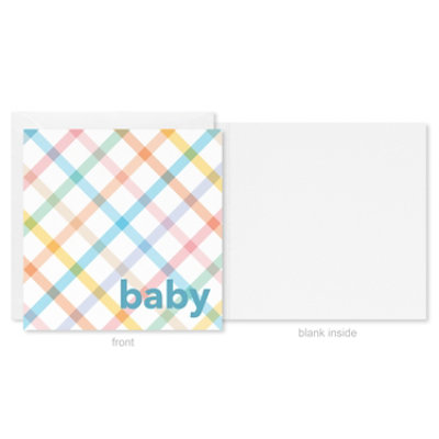 American Greetings Pastel Plaid Baby Shower Mini Gift Enclosure - Each - Image 3