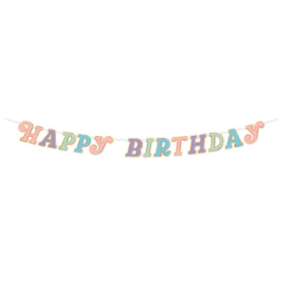 American Greetings Birthday Party Banner Pastel Multicolor Happy Birthday Design - Each - Image 1