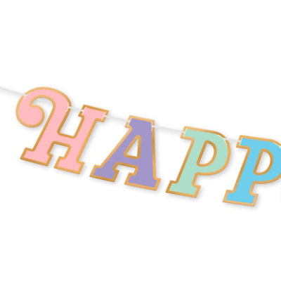 American Greetings Birthday Party Banner Pastel Multicolor Happy Birthday Design - Each - Image 2