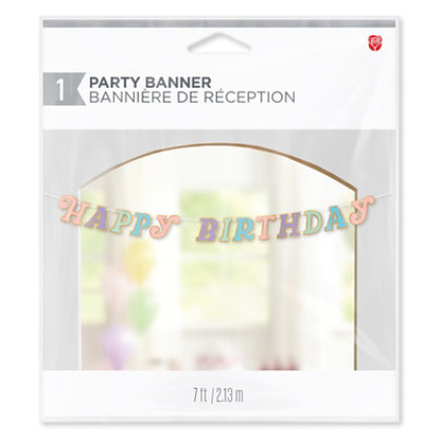 American Greetings Birthday Party Banner Pastel Multicolor Happy Birthday Design - Each - Image 4