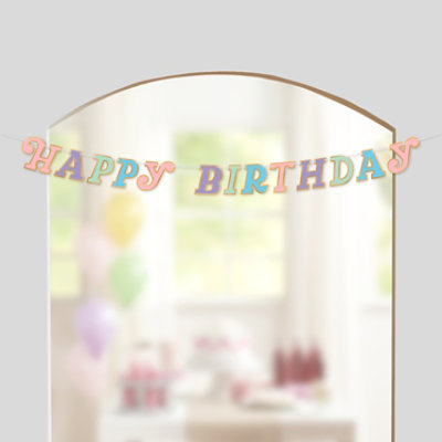 American Greetings Birthday Party Banner Pastel Multicolor Happy Birthday Design - Each - Image 5