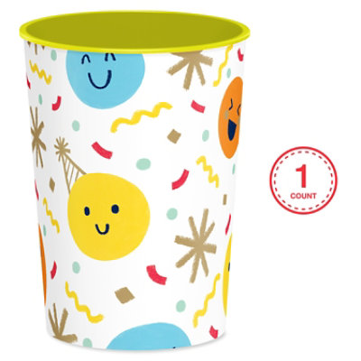American Greetings 16 Oz Favor Cup Smiley Confetti Design - Each - Image 1