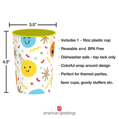 American Greetings 16 Oz Favor Cup Smiley Confetti Design - Each - Image 4