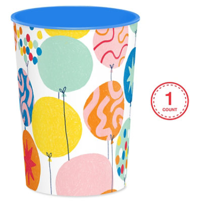 American Greetings 16 Oz Favor Cup Colorful Balloon Birthday Design - Each - Image 1