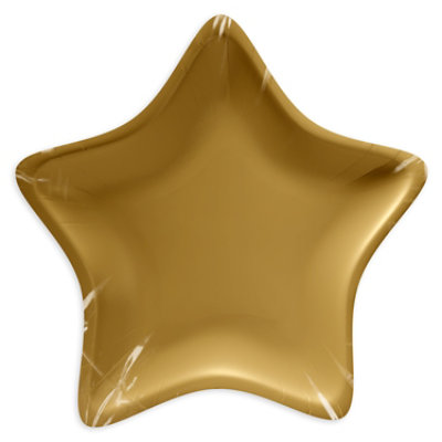 American Greetings  7 Inch Dessert Plates Gold Star-Shaped Design 10 Count - Each - Image 2