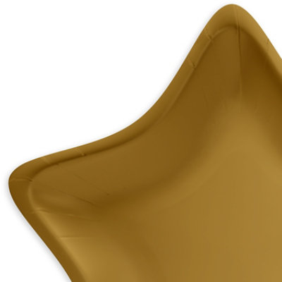 American Greetings  7 Inch Dessert Plates Gold Star-Shaped Design 10 Count - Each - Image 3