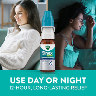 Vicks Sinex Severe Nasal Spray, Original Ultra Fine Mist, Decongestant Medicine, Relief From Stuffy - 1 fl oz - Image 8