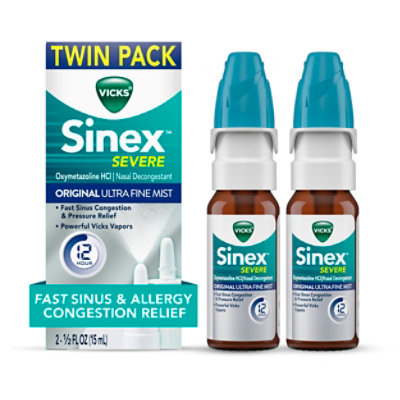 Vicks Sinex Severe Nasal Spray, Original Ultra Fine Mist, Decongestant Medicine, Relief From Stuffy - 1 fl oz - Image 1