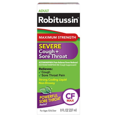Robitussin Adult Max Strength Severe Cough and Cold Medicine Syrup, 8 Fl Oz