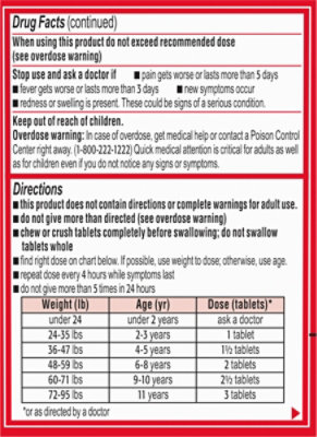 Childrens Tylenol Dye-free Chewable Tablets Wild Berry - 24 ct - Image 4
