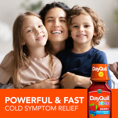 Vicks Dayquil Kids Berry Cold & Cough Plus Mucus Multi-symptom Relief For Children Ages 6plus 8oz - 8 fl oz - Image 1
