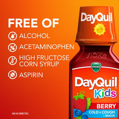 Vicks Dayquil Kids Berry Cold & Cough Plus Mucus Multi-symptom Relief For Children Ages 6plus 8oz - 8 fl oz - Image 5