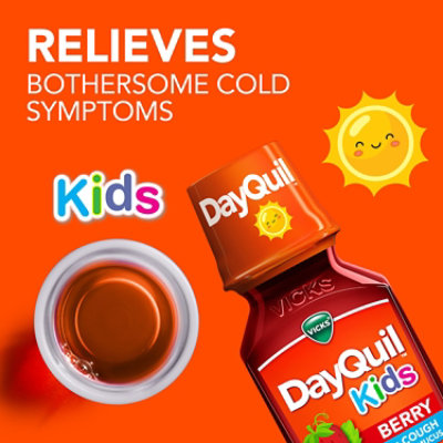 Vicks Dayquil Kids Berry Cold & Cough Plus Mucus Multi-symptom Relief For Children Ages 6plus 8oz - 8 fl oz - Image 3