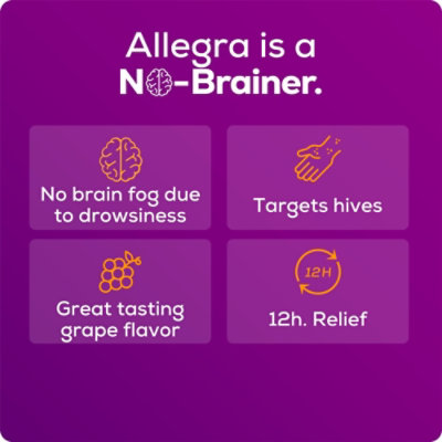 Allegra Childrens Hives Antihistamine 12-Hour Itch Relief Liquid Non-Drowsy Grape Flavor - 8 fl oz - Image 4