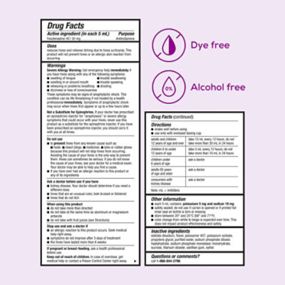 Allegra Childrens Hives Antihistamine 12-Hour Itch Relief Liquid Non-Drowsy Grape Flavor - 8 fl oz - Image 7