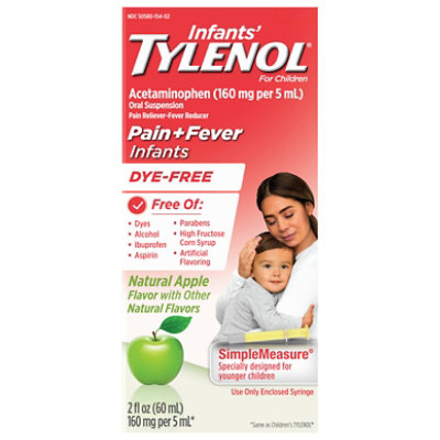 Tylenol Infant Dye Free Drops Natural Apple 2fz - 2 oz - Image 1
