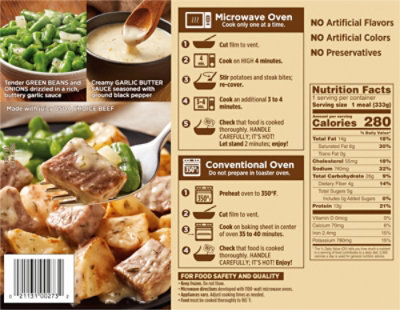 Marie Callenders Garlic Butter Steak Bites With Vegetables Single Serve Frozen Meal 11.75 Oz - 11.75OZ - Image 6