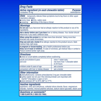 Claritin Allergy Juniors Max Strength Grape 10mg Chewables - 30 Count - Image 8