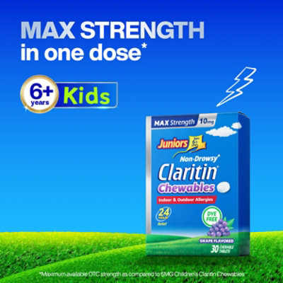 Claritin Allergy Juniors Max Strength Grape 10mg Chewables - 30 Count - Image 6