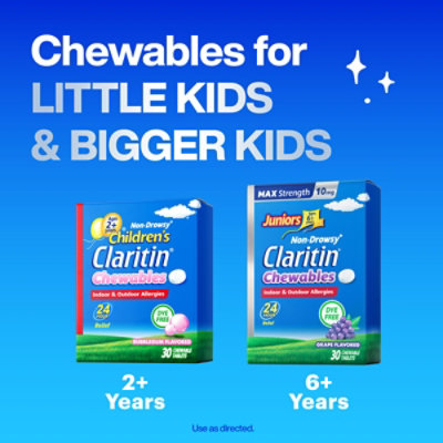 Claritin Allergy Juniors Max Strength Grape 10mg Chewables - 30 Count - Image 7
