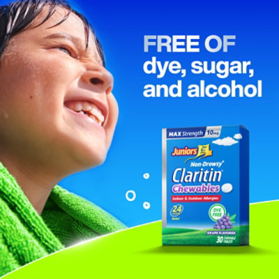 Claritin Allergy Juniors Max Strength Grape 10mg Chewables - 30 Count - Image 3
