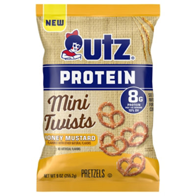 9 Oz Utz Protein Hny Mstrd Mini Twists Pretzels - 9 OZ - Image 1