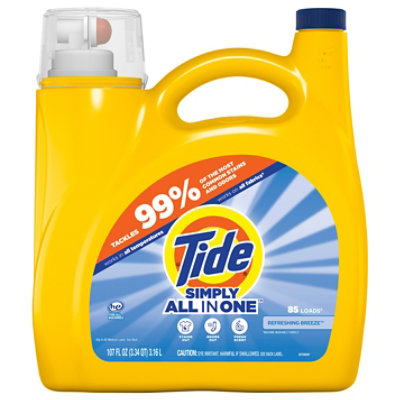 Tide Simply All In One Liquid Detergent, Refreshing Breeze - 107 Fl. Oz. - 107 FZ - Image 2