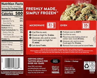 Stouffer's Pesto Sausage Pasta Frozen Meal Box 9 Oz - 9 OZ - Image 6