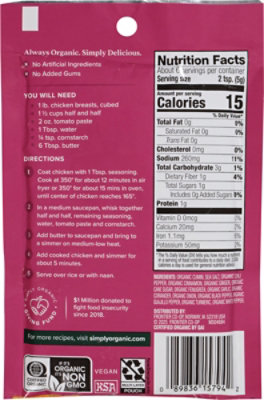 Simply Organic Mix Butter Chicken 1.13oz - 1.13 oz - Image 5