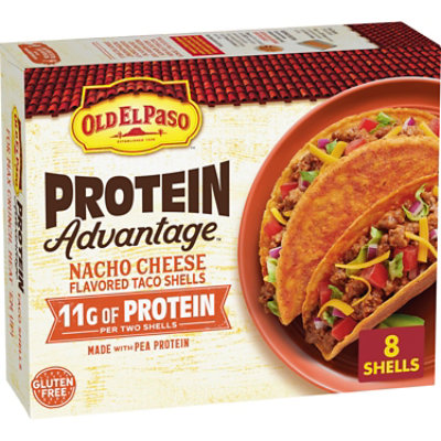 Old El Paso Protein Nacho Flavor Taco Shells 8 Count - 4.52 oz - Image 1