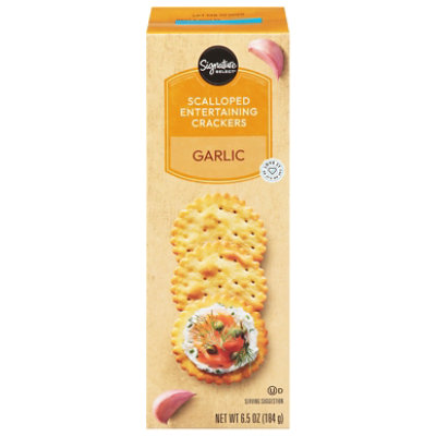 Signature Select Scalloped Entertaining Crackers Garlic 6.5 Oz - 6.5 OZ - Image 1