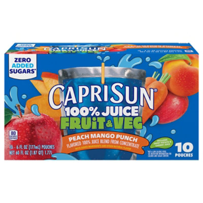 Capri Sun 100% Juice Peach Mango Punch - 10-6 FZ - Image 2