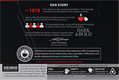 Community Coffee Dark & Bold Exxtra Boost High Energy Roast Keurig K-cup Pods - 10 EA - Image 4