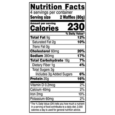 Jimmy Dean Protein Cinnamon Waffles Fully Cooked Frozen Breakfast 8 Countz - 11.28 OZ - Image 3