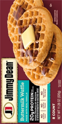 Jimmy Dean Protein Buttermilk Waffles Fully Cooked Frozen Breakfast 8 Count - 11.28 Oz - 11.28 OZ - Image 7