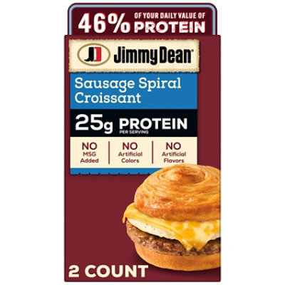 Jimmy Dean Protein Breakfast Sausage Croissant Fully Cooked Frozen Sandwiches - 2 Count, 13.3 Oz - 13.3 OZ - Image 1