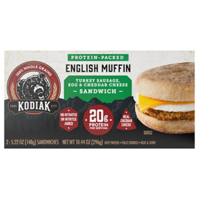 Kodiak Sandwich Breakfast Sausage Turkey Cheddar - 10.44 oz - Image 1